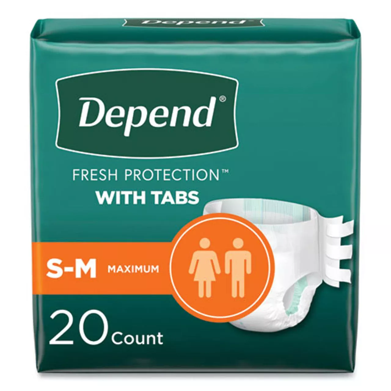 Depend Fresh Protection™ Maximum Absorbency Fitted Brief with Tabs, Small/Medium, 20-Pack