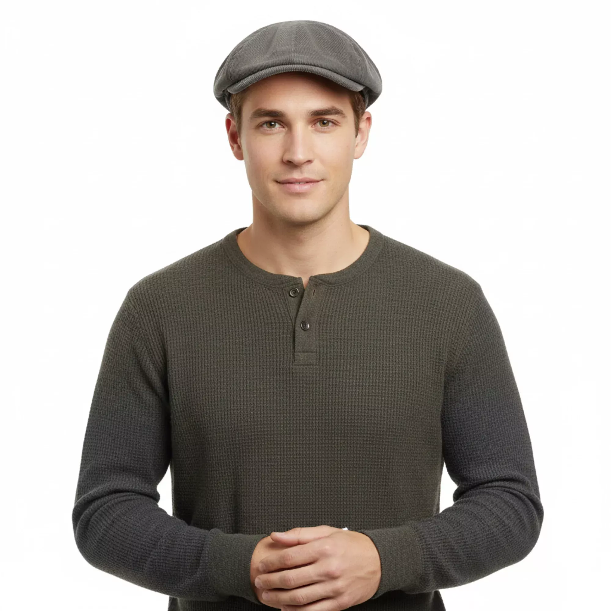 Dolce & Gabbana Light Grey Vintage PrintLinen Blend Flat Cap-