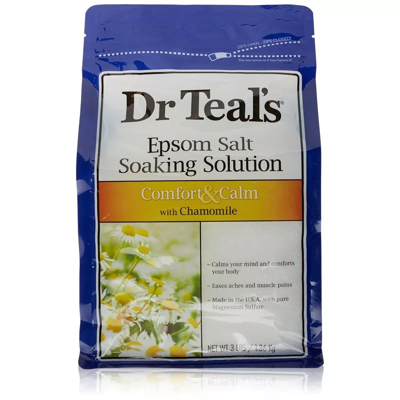 Dr Teal's Epsom Salt Soaking Solution Comfort & Calm Chamomile 3 Lb