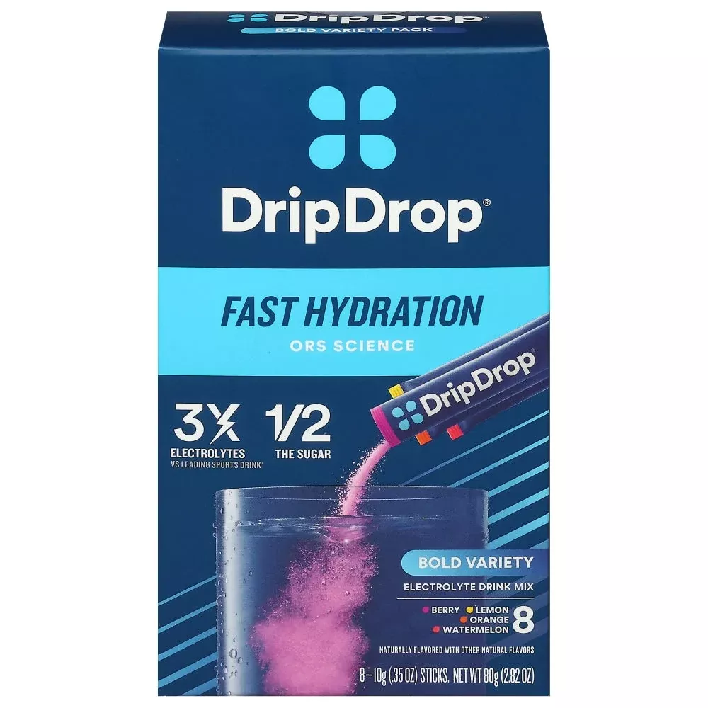 Drip Drop Dehydration Relief Bold Variety Powder 8Ct