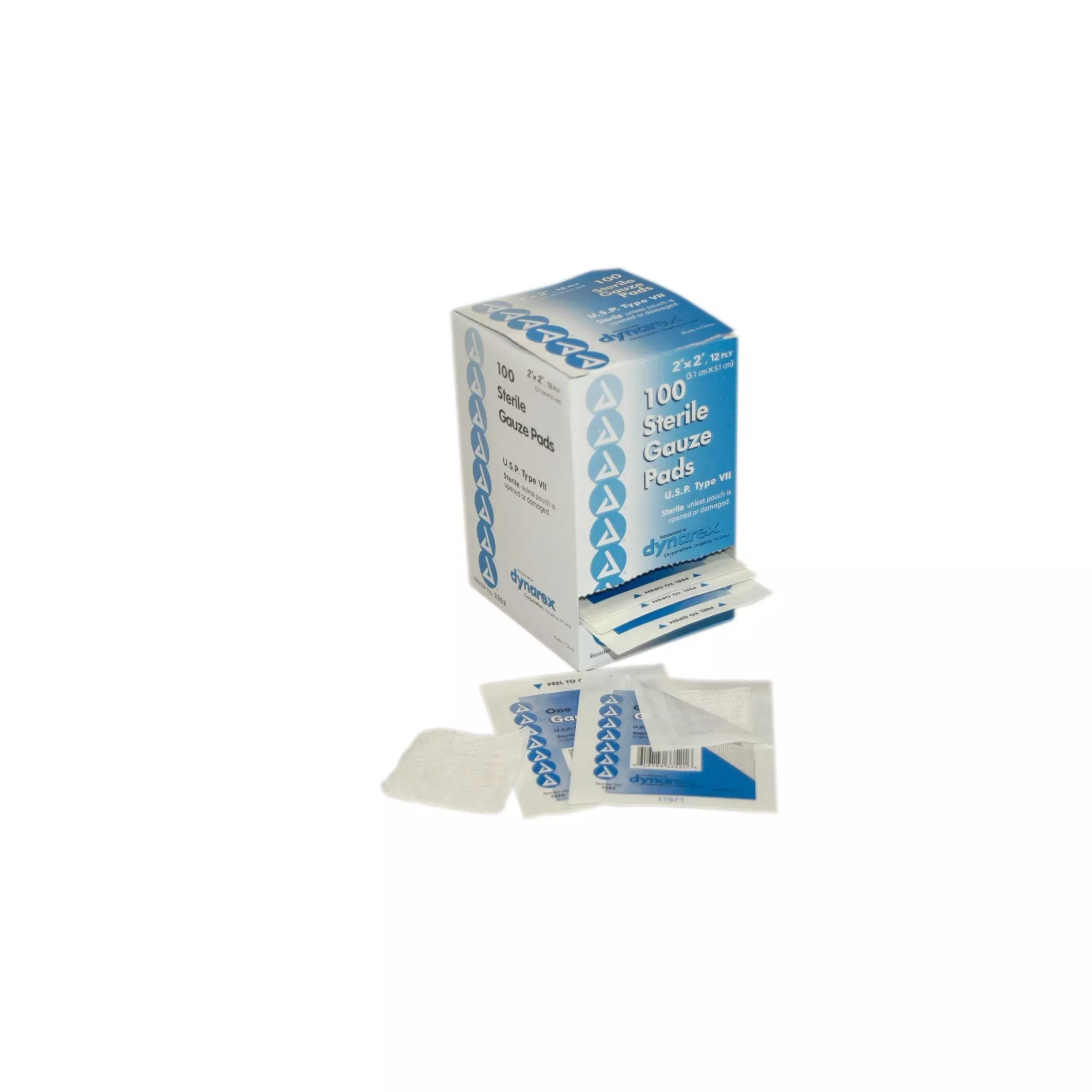 Dynarex 2"x2" Sterile Gauze Pads, 100 Per Box