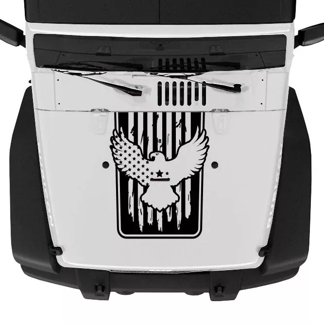 Eagle Flag Hood Blackout Graphic