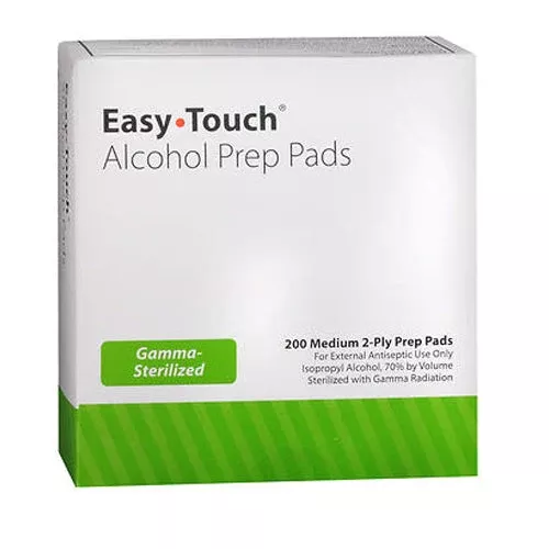 Easy Touch Alcohol Prep Pads Medium 2-ply