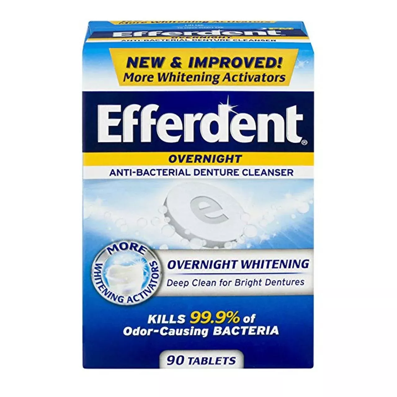 Efferdent PM Overnight Anti-Bacterial Denture Cleanser Tablets
