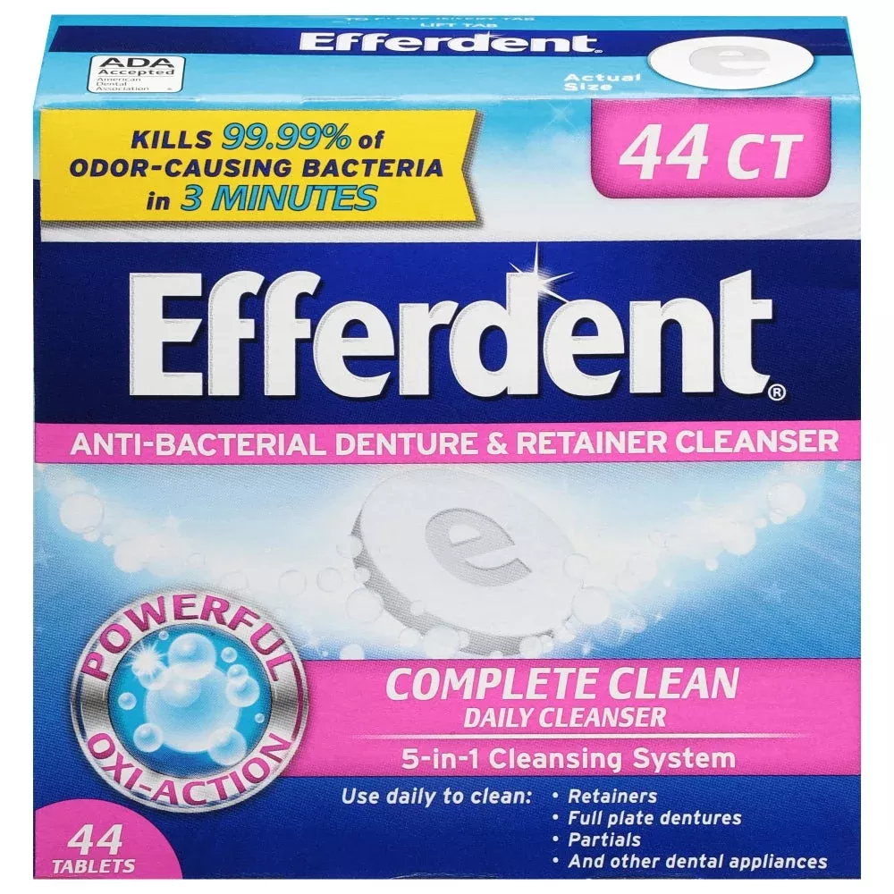 Efferdent Retainer & Denture Cleaner Tablets, Complete Clean
