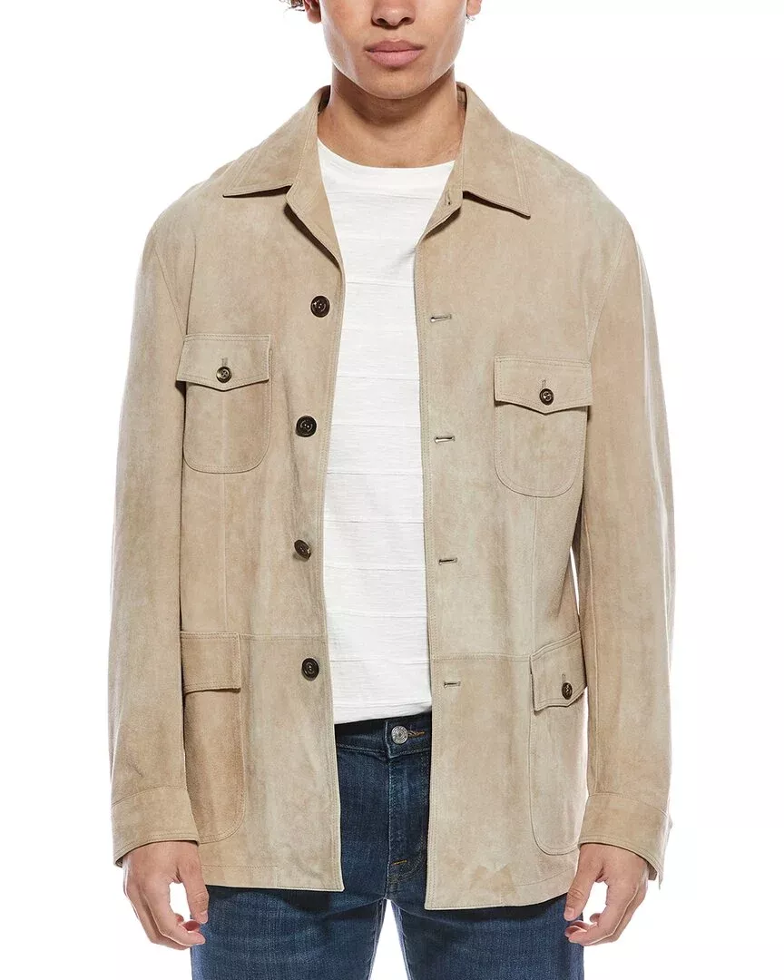 Eleventy Sahariana Suede Jacket