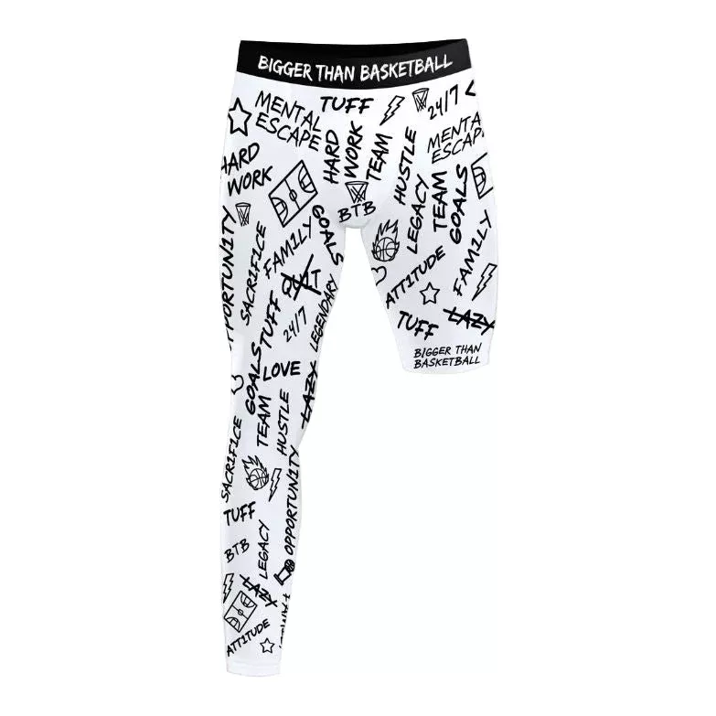 Emotions - Single-Leg Compression Tights - Right - White