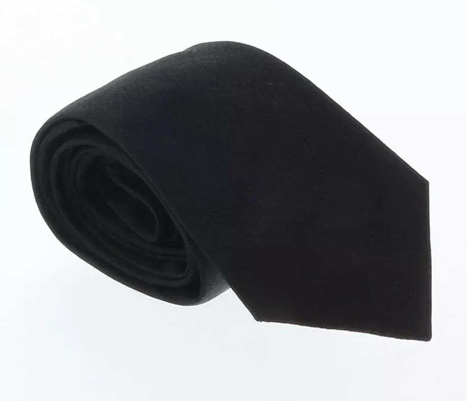 Emporio Armani Black solid 100% Silk Mens Tie