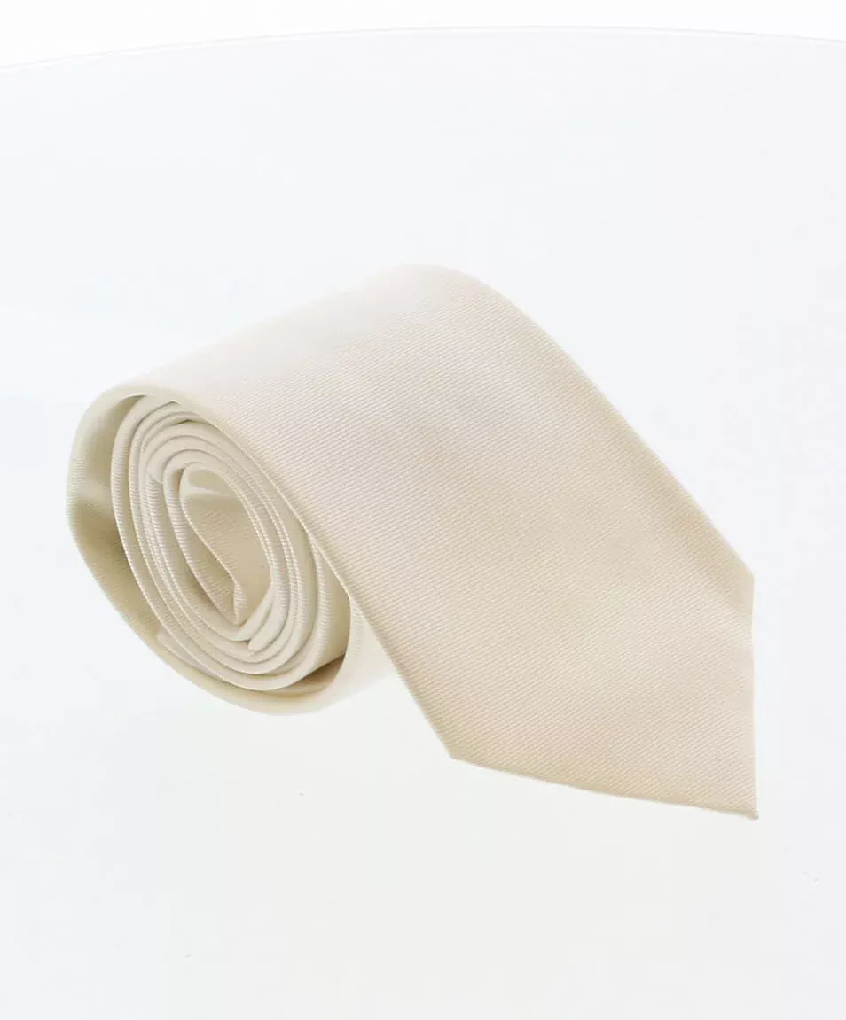 Emporio Armani Cream Solid 100% Silk Mens Tie
