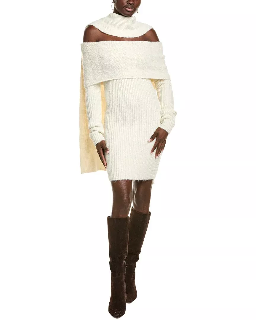 Endless Rose Off-Shoulder Wool-Blend Sweaterdress