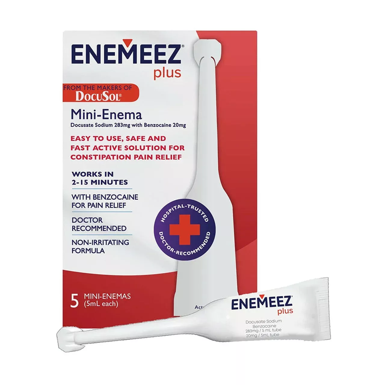 Enemeez Plus Docusol Constipation Pain Relief, Mini Enema