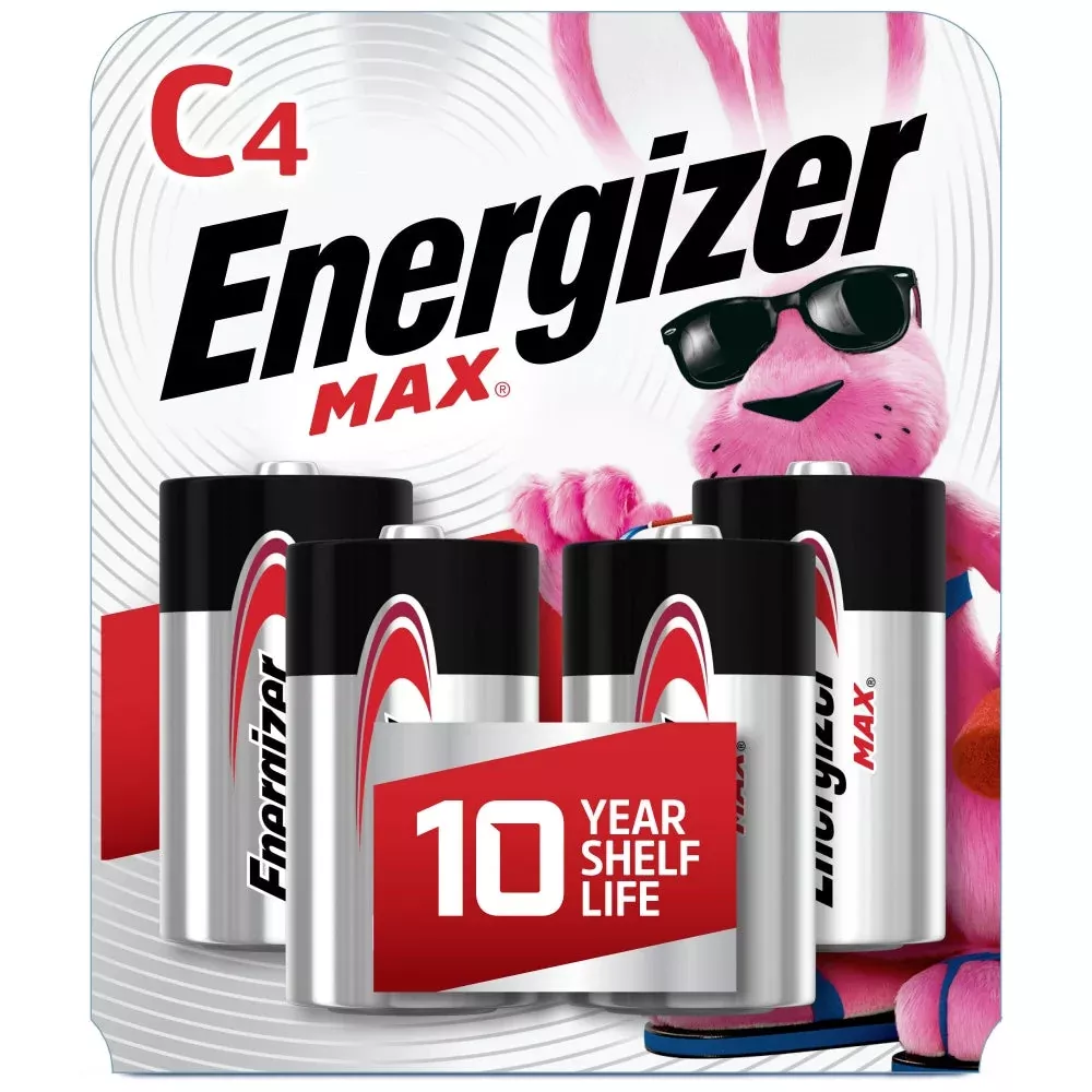 Energizer Max Premium C Batteries, Alkaline C Cell Battery (4 Count)