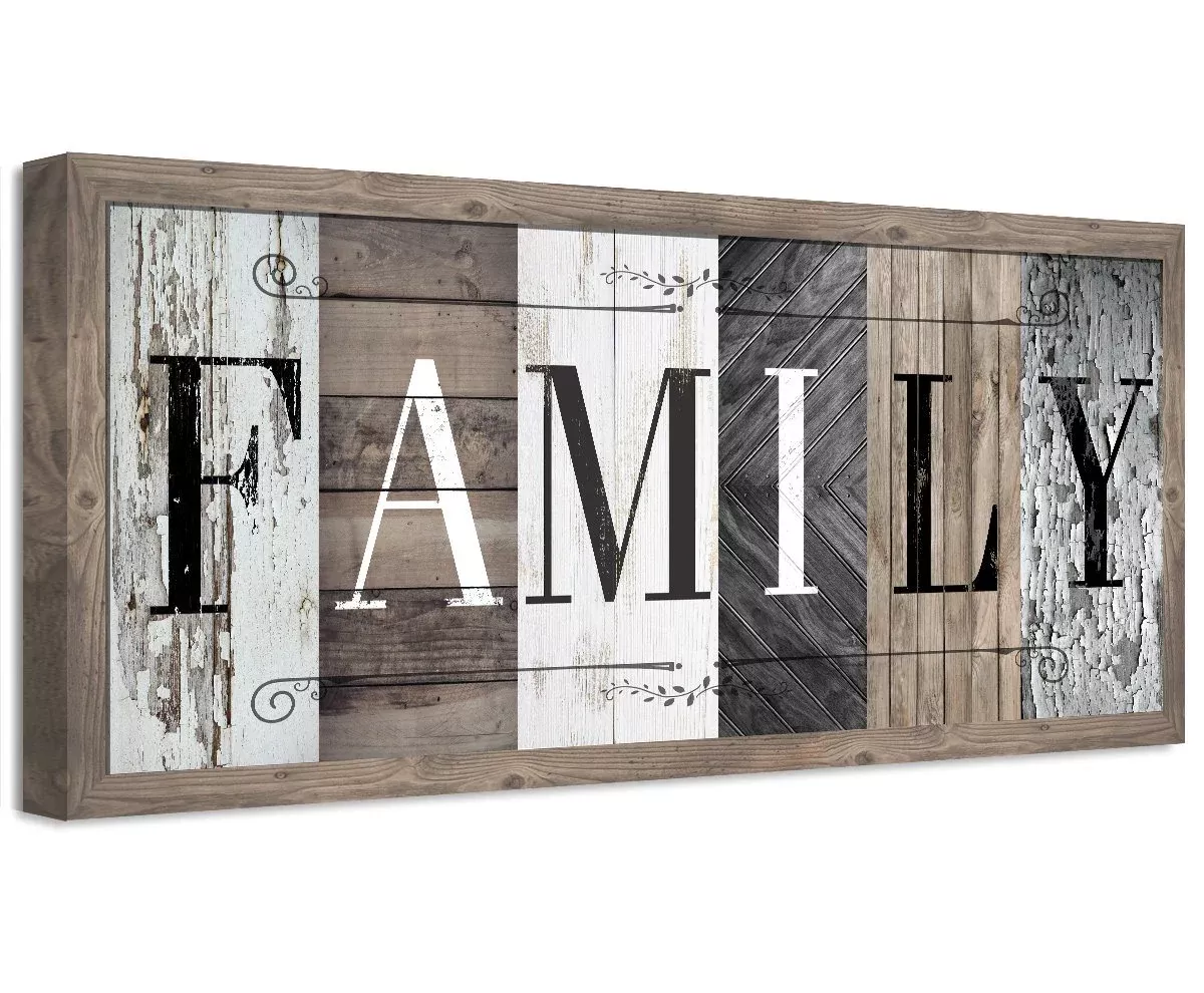 Family in Multi Pattern - Canvas