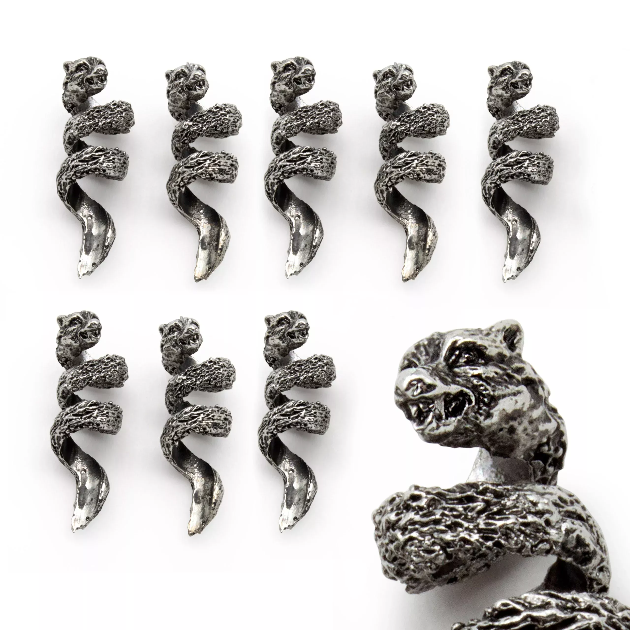 Fenrir Beard Rings – Silver Viking Beard Beads (8-Pack)