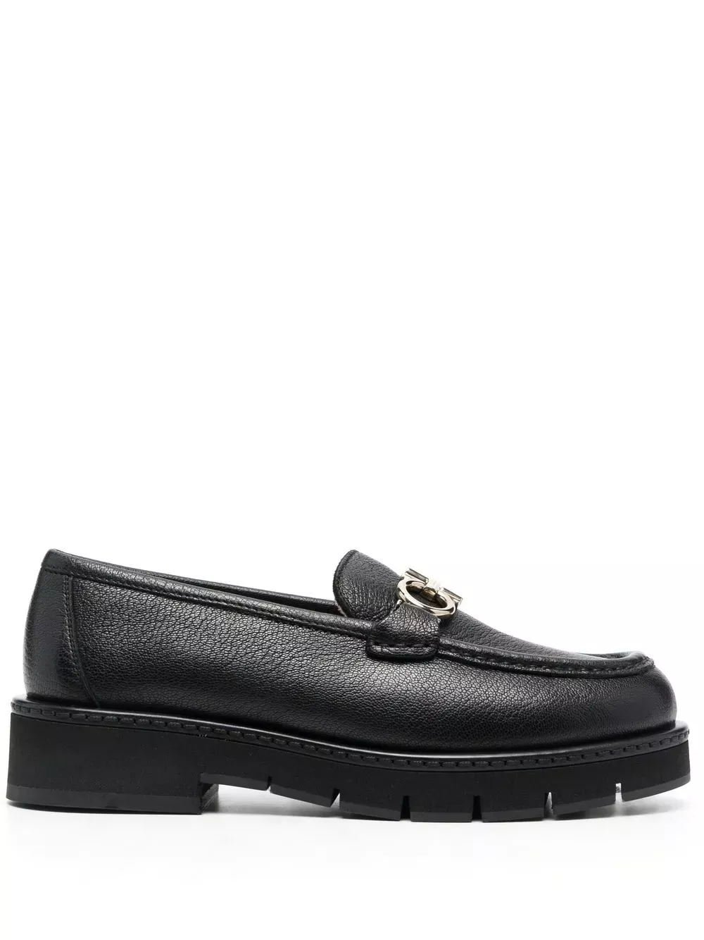 Ferragamo Buckle-Detail Leather Loafers