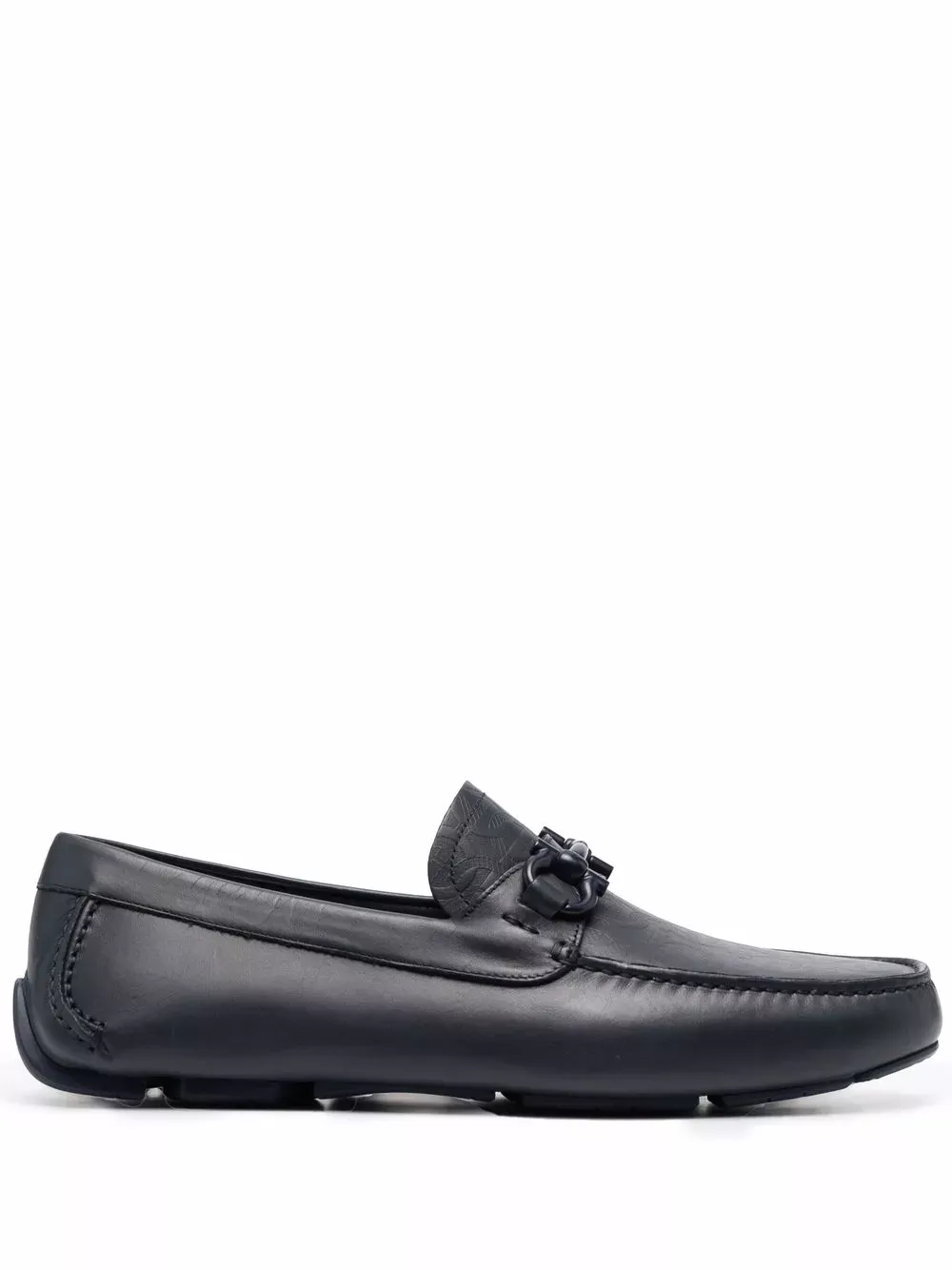 Ferragamo Embossed-Logo Leather Loafers