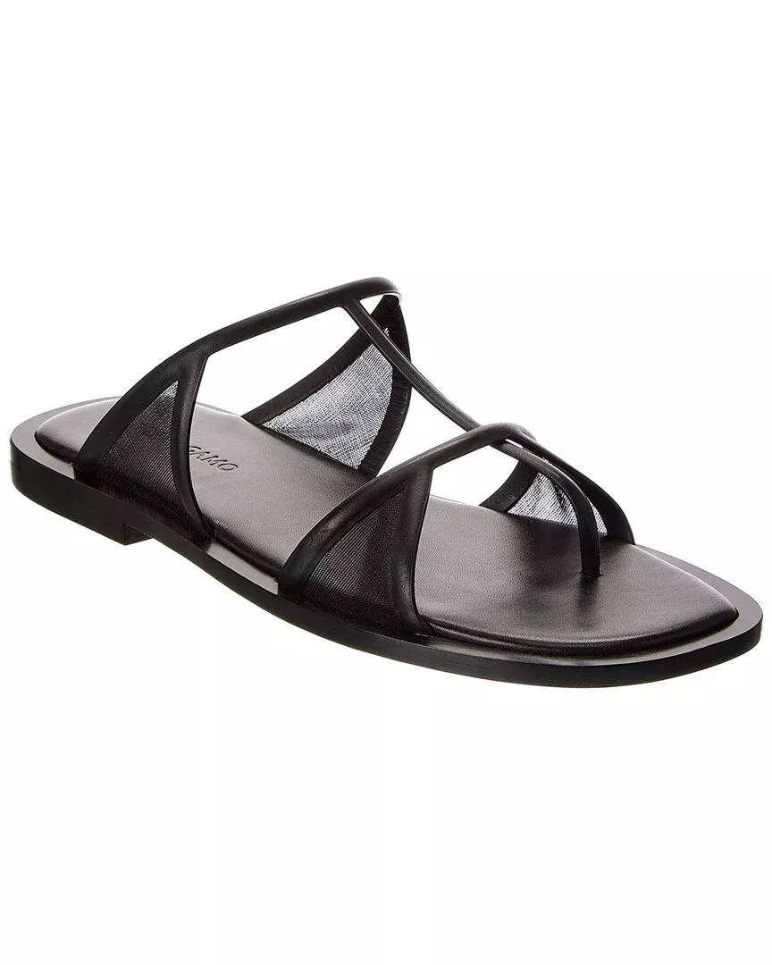 Ferragamo Gioventu Leather & Mesh Sandal