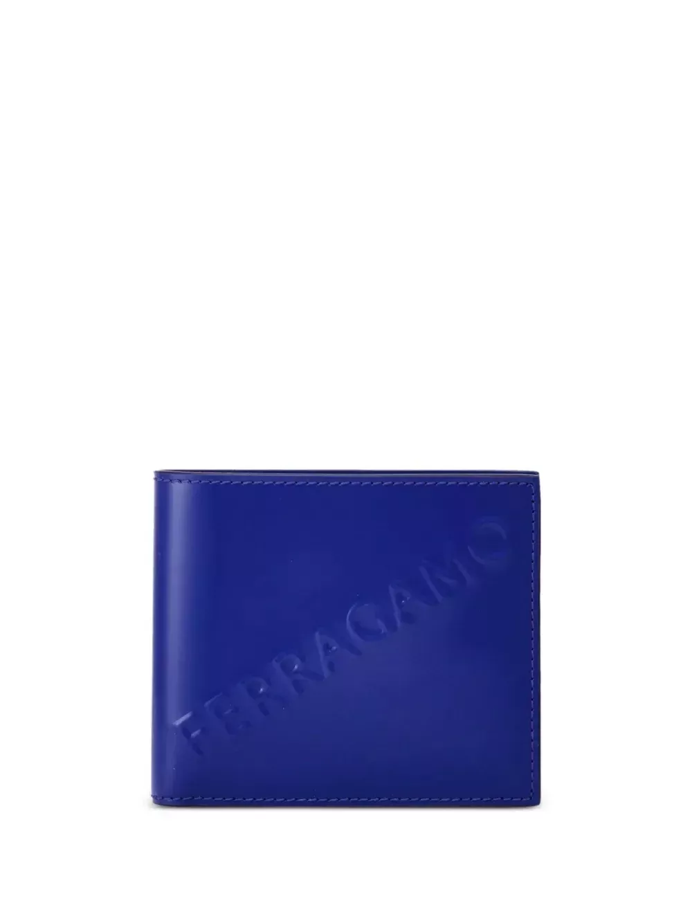 Ferragamo Men's Embossed Logo Leather Bifold Wallet, Lapis