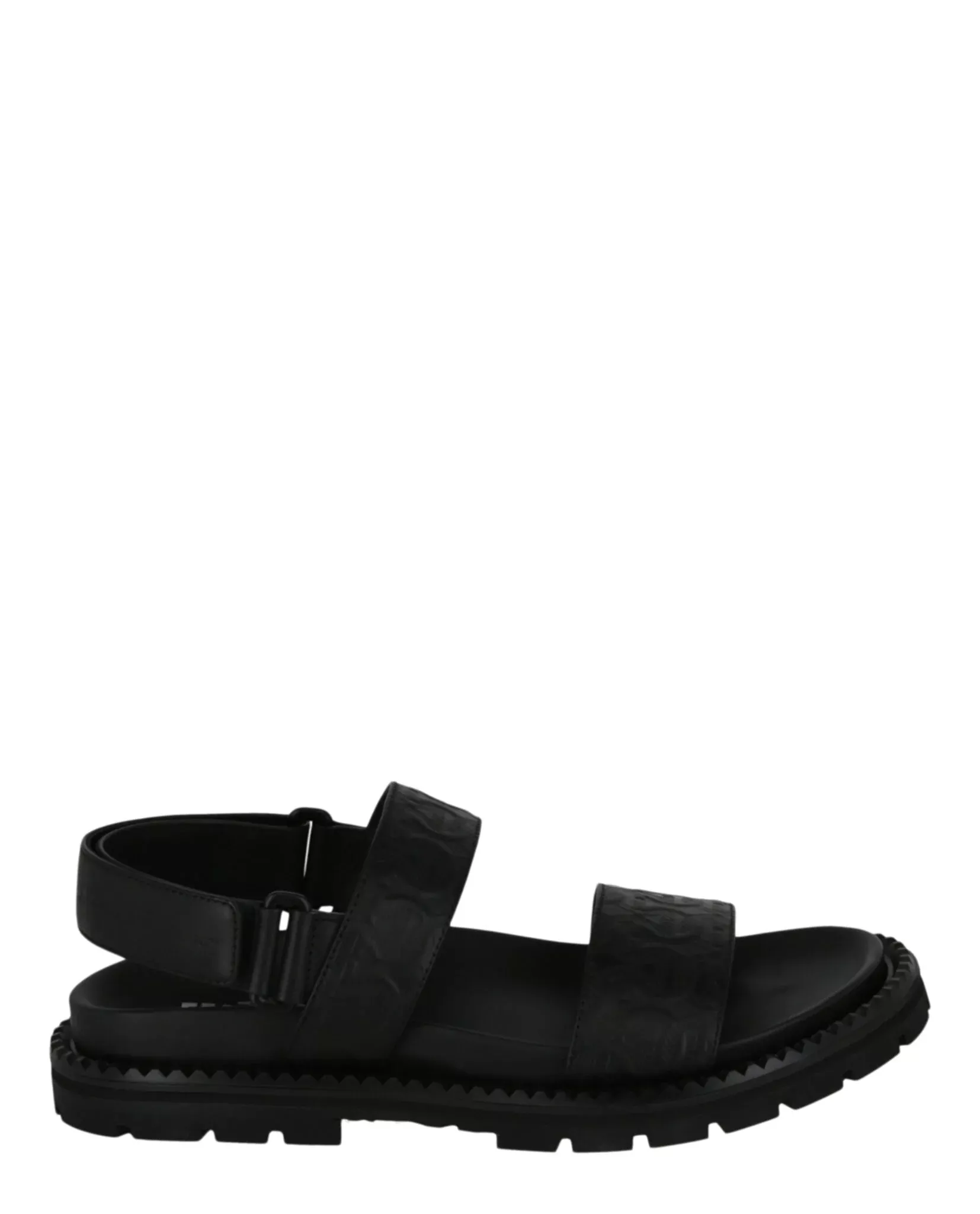 Ferragamo Mens Notorius Leather Gancini Strap Sandals