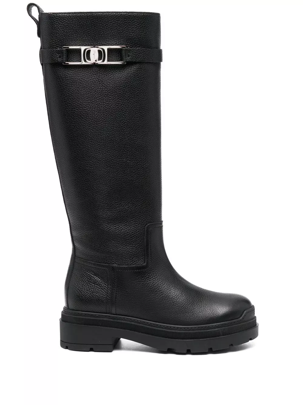 Ferragamo Vara Chain Knee-High Boots