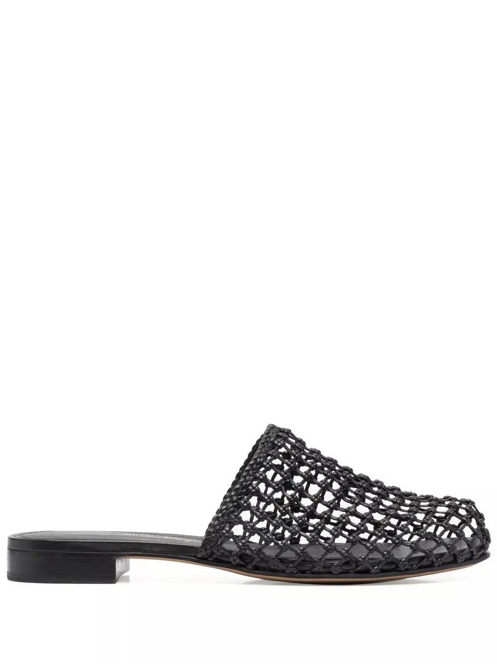 Ferragamo Woven-Design Leather Mules