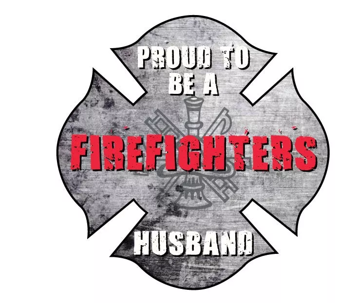 FIREFIGHTERS HUSBAND MALTESE CROSS WINDOW DECAL