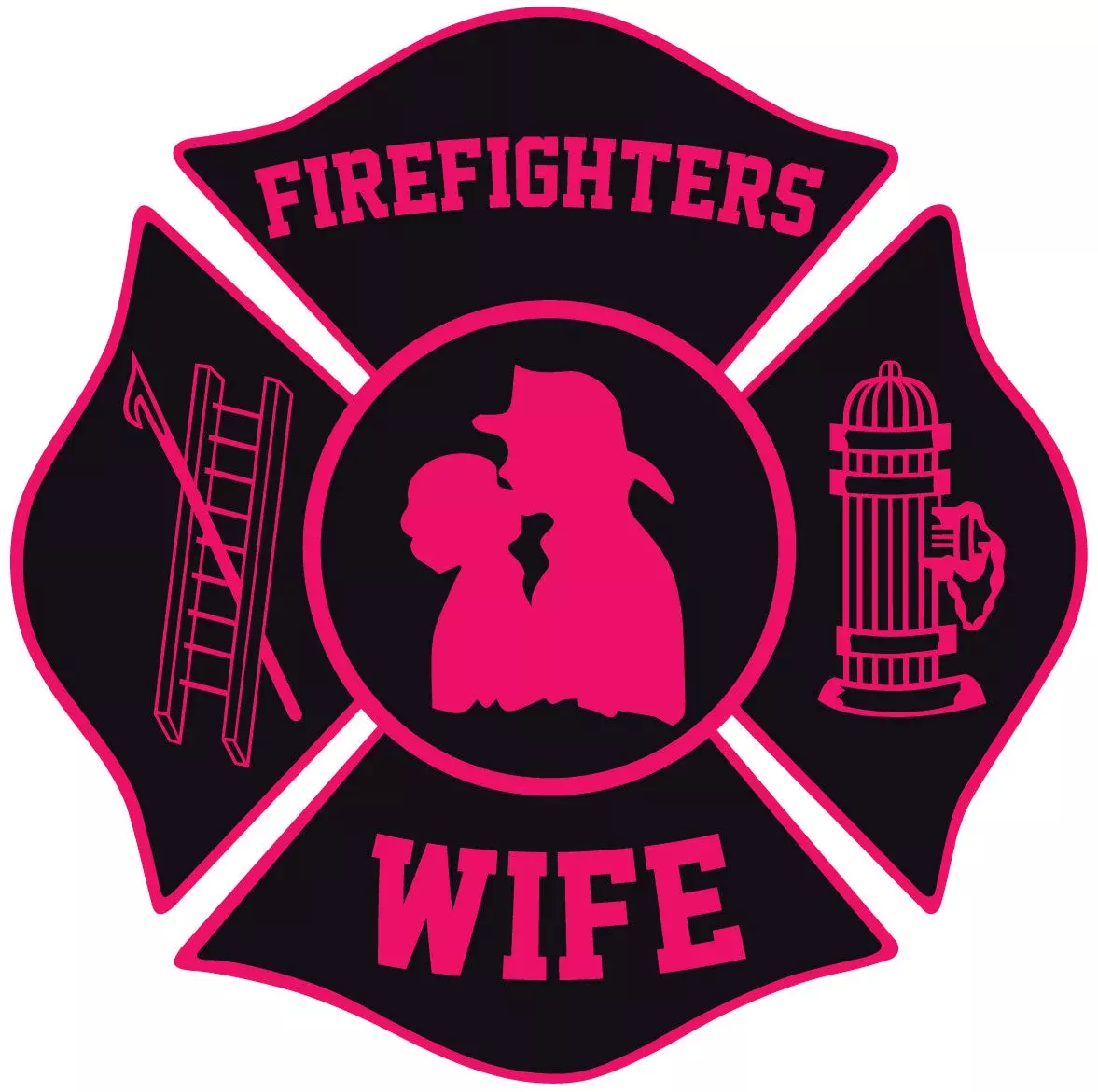 FIREFIGHTERS WIFE MALTESE CROSS WINDOW DECAL