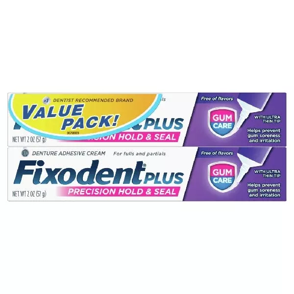 Fixodent Plus Gum Care Denture Adhesive Cream, 2 oz