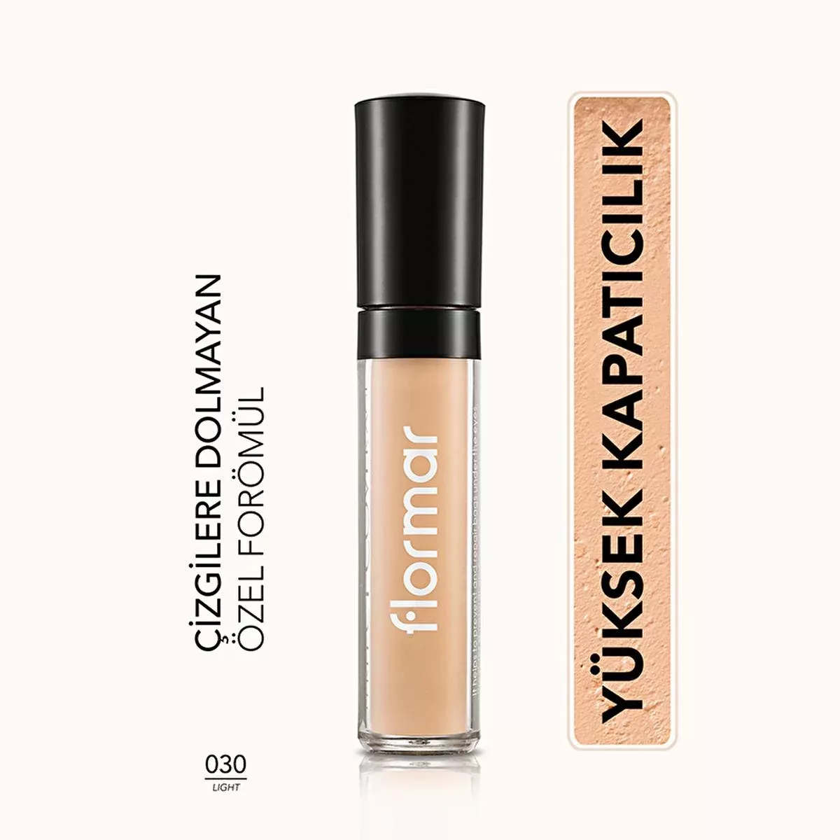 Flormar Perfect Coverage Liquid Concealer - Natural Finish, Medium Coverage, Lightweight Formula