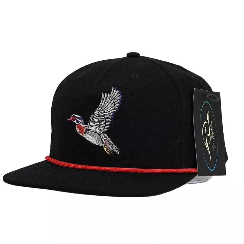 Flying Wood Duck Black RipStop Hat