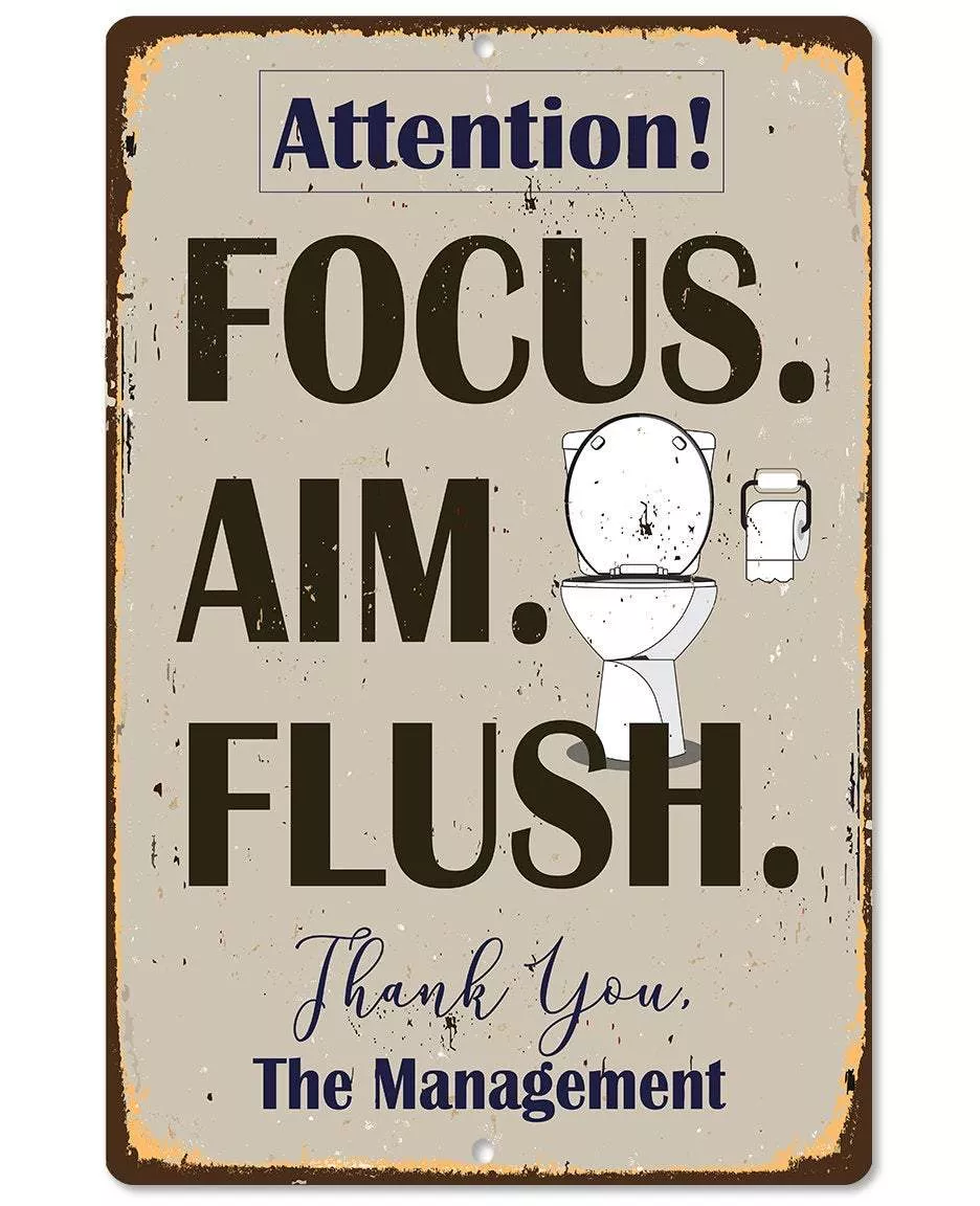 Focus Aim Flush - Metal Sign