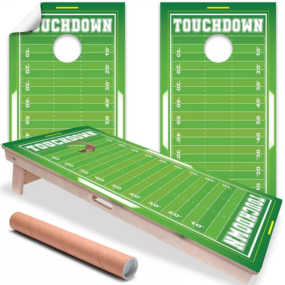 Football Field - Cornhole Board Wrap - Set of 2
