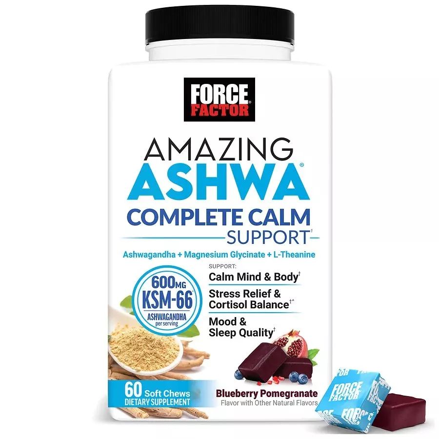 Force Factor Amazing Ashwa Advanced Soft Chews Blueberry Pomegranate