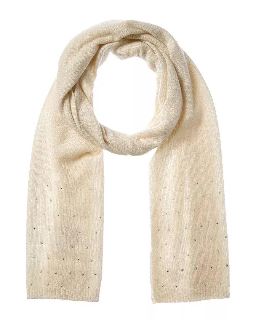 Forte Cashmere Rhinestone Border Cashmere Scarf