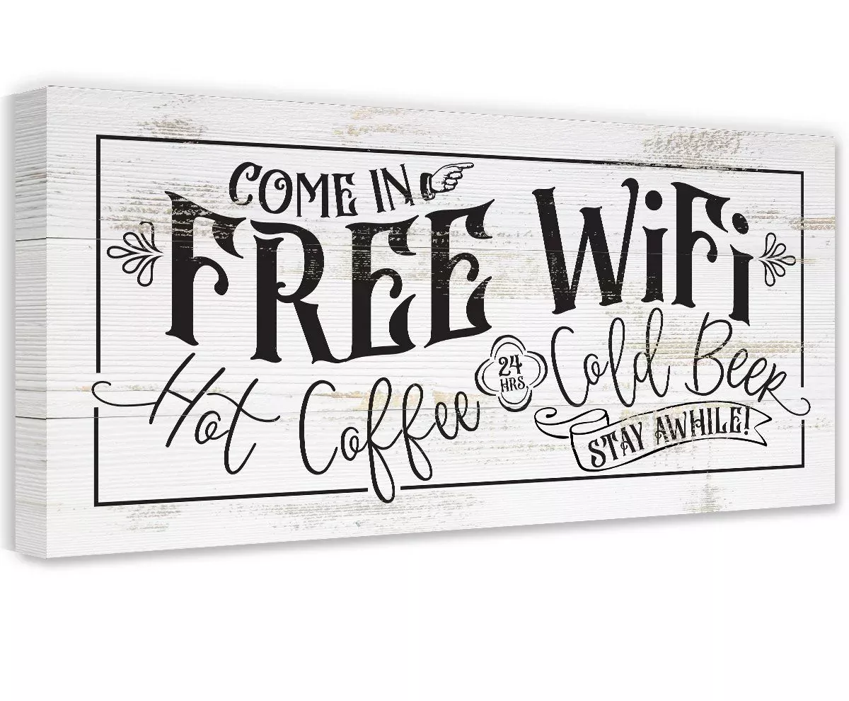 Free WiFi Hot Coffee & Cold Beer - Canvas