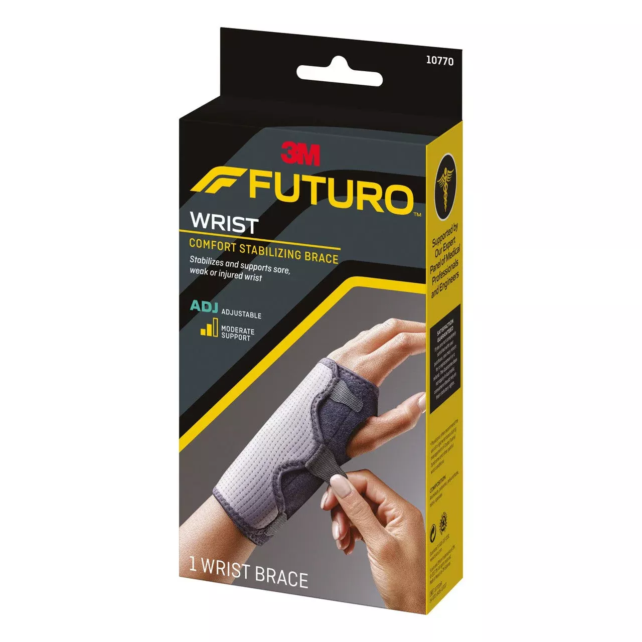 Futuro Adjustable Reversible Splint Wrist Brace, Moderate Stabilizing Support