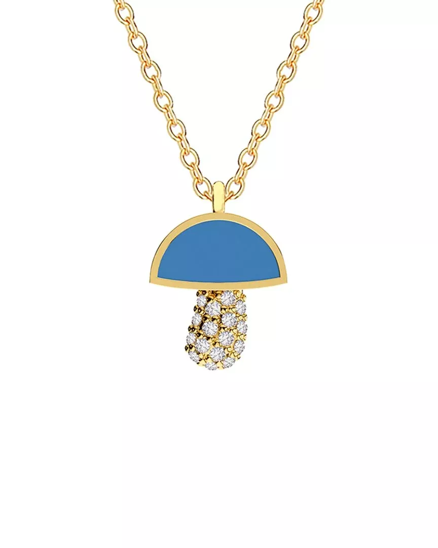 Gabi Rielle 14K Over Silver Turquoise Agate Cz Stackable Necklace