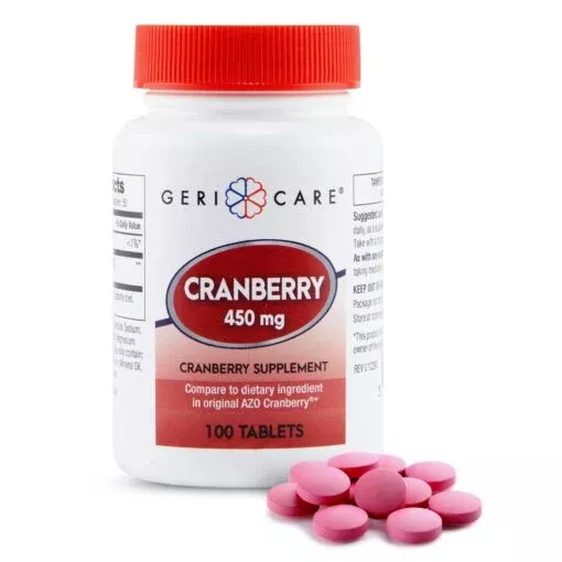 GeriCare Cranberry Supplement – 450 mg (100 Tablets)
