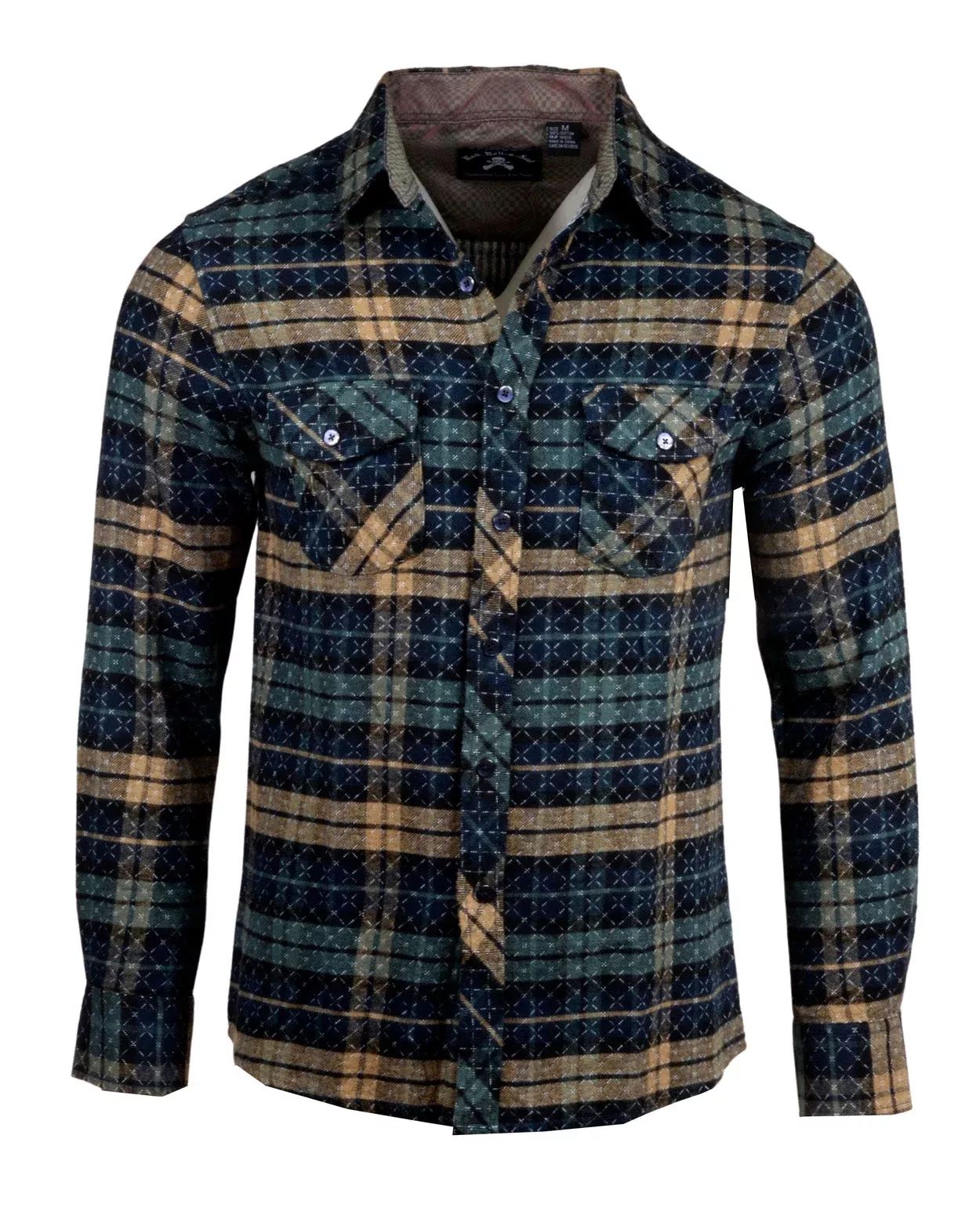 'Get Rhythm'Flannel in Olive
