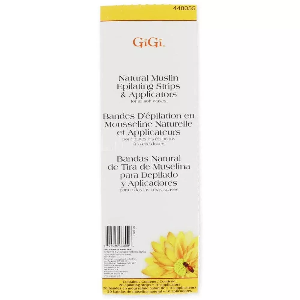 GiGi Natural Muslin Epilating Strips & Applicators Combo#6