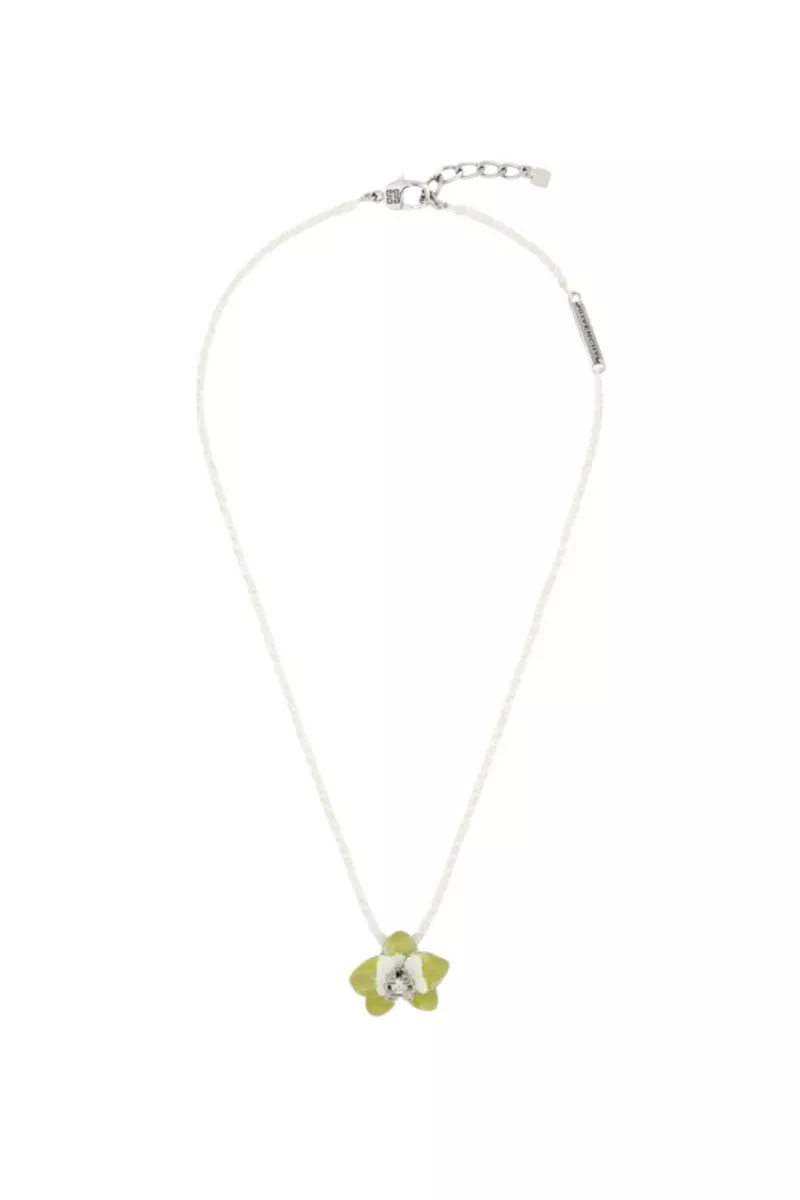 Givenchy Flower Orchid Lime Short Necklace_Lime
