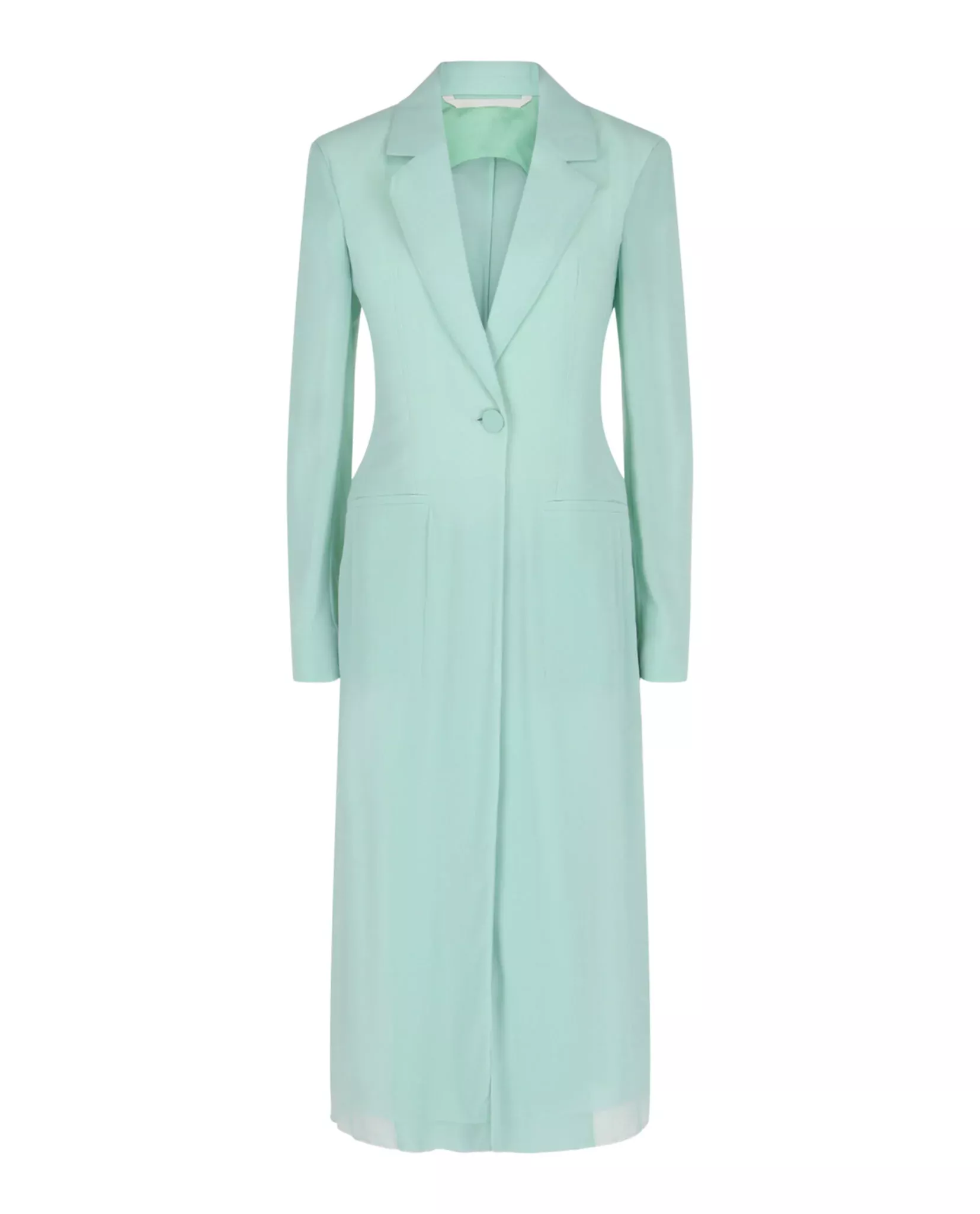 Givenchy Womens Single-Breasted Sheer Longline Coat