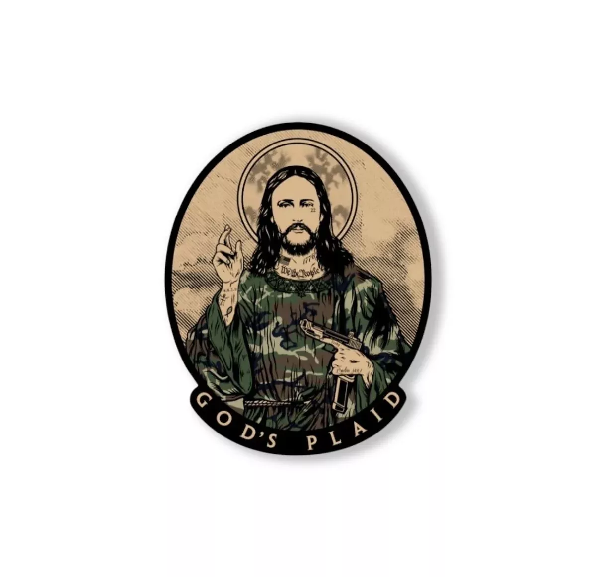 God's Plaid Sticker