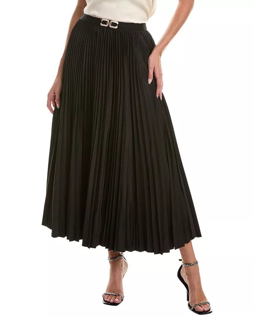 Gracia Pleated Midi Skirt