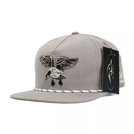 Grey with White/Black Stripe Rope Goose RipStop Hat