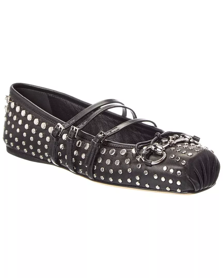 Gucci Horsebit Leather Ballet Flat
