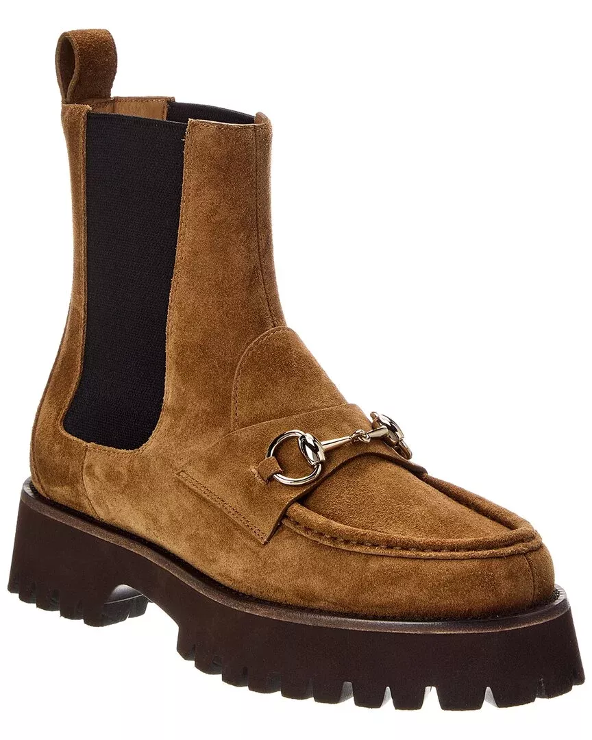 Gucci Horsebit Suede Bootie