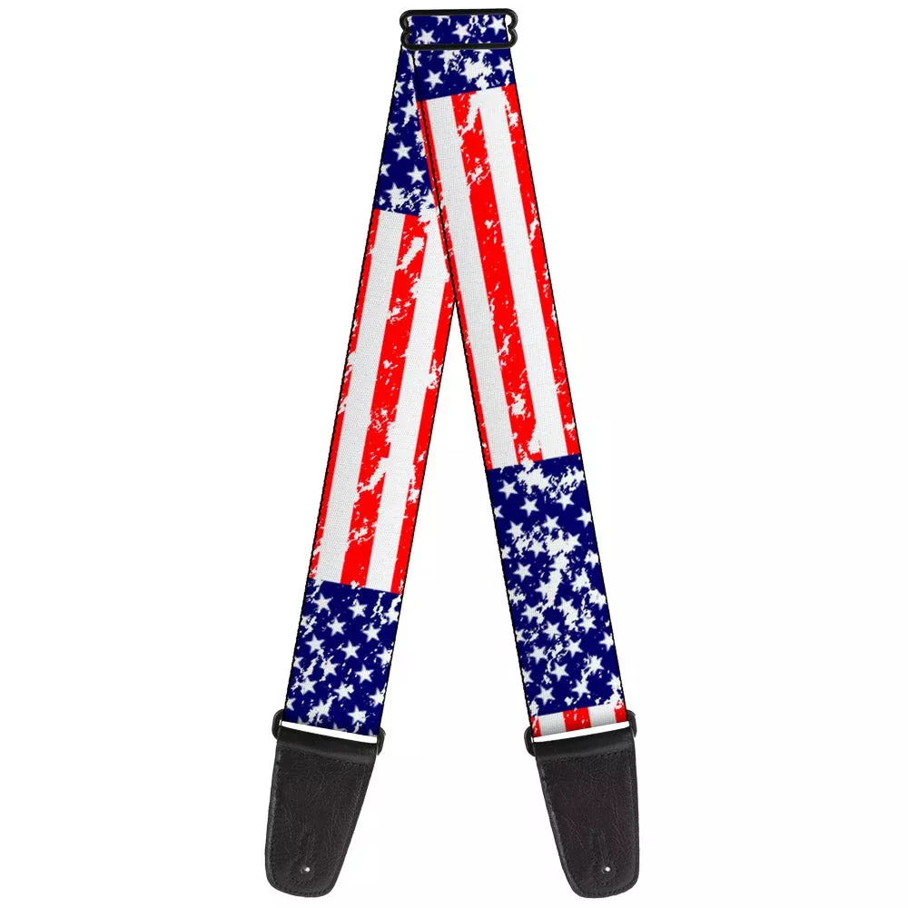 Guitar Strap - United States Flags Weathered