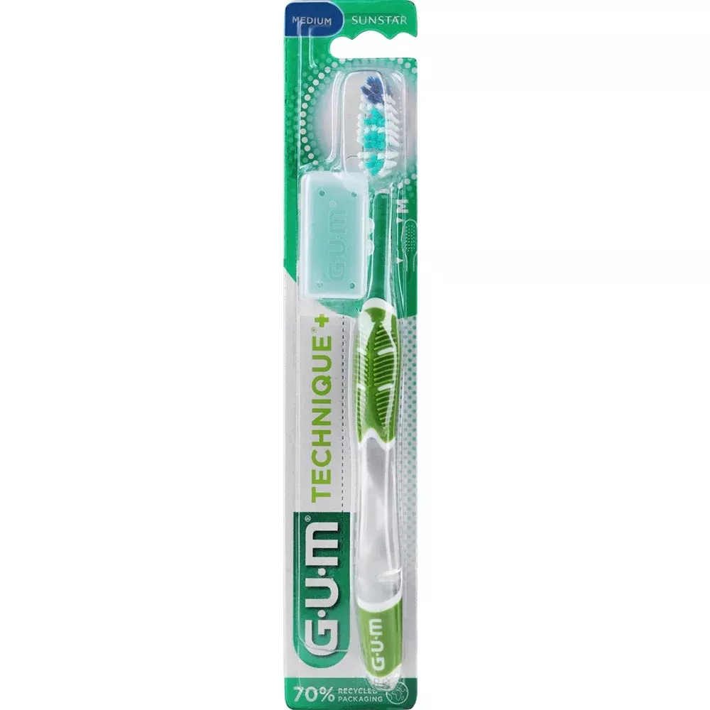 GUM Technique Toothbrush + Medium Sunstar 492 Assorted Color