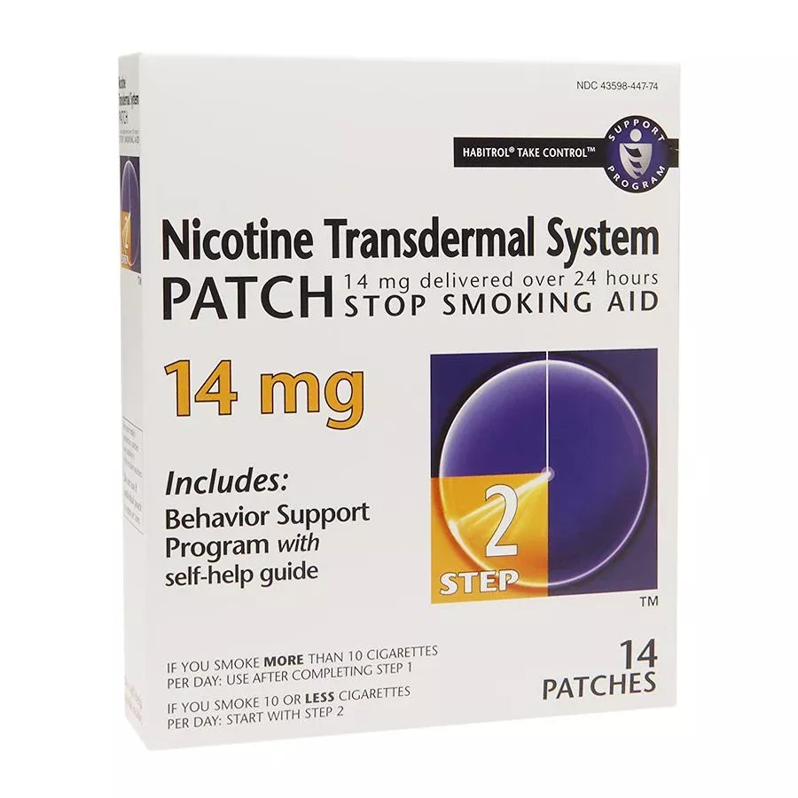 Habitrol Nicotine Transdermal System Stop Smoking Aid Patch, Step 2, 14 Mg